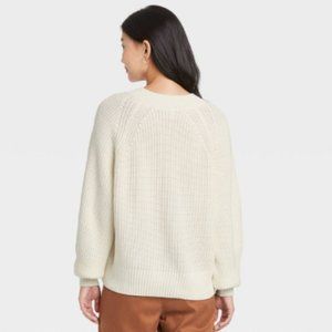 a new day Cream Crew Neck Sweater
